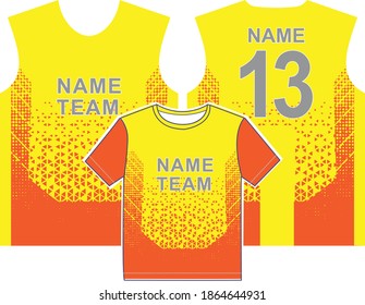 Fabric textile for Sport t-shirt ,jersey mockup for . uniform front and back view.