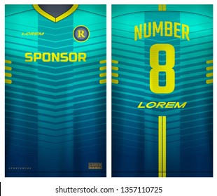 Fabric textile for Sport t-shirt ,Soccer jersey mockup for football club. uniform front and back view.