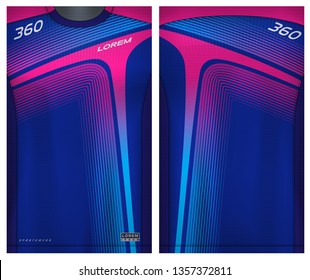 Fabric textile for Sport t-shirt ,Soccer jersey mockup for football club. uniform front and back view.
