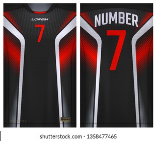Fabric textile for Sport t-shirt ,Soccer jersey mockup for football club. uniform front and back view.