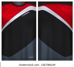 Fabric textile for Sport t-shirt ,Soccer jersey mockup for football club. uniform front and back view.