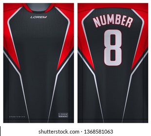 Fabric textile for Sport t-shirt ,Soccer jersey mockup for football club. uniform front and back view.