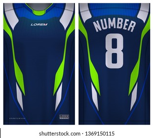 Fabric textile for Sport t-shirt ,Soccer jersey mockup for football club. uniform front and back view.