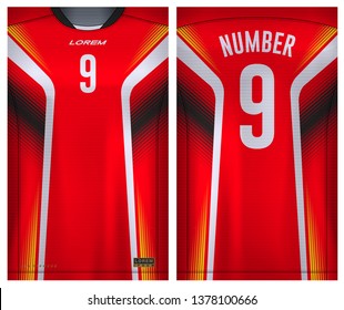 Fabric textile for Sport t-shirt ,Soccer jersey mockup for football club. uniform front and back view.