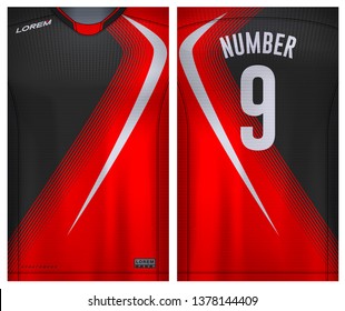 Fabric textile for Sport t-shirt ,Soccer jersey mockup for football club. uniform front and back view.