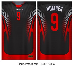 Fabric textile for Sport t-shirt ,Soccer jersey mockup for football club. uniform front and back view.