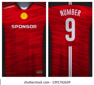 Fabric textile for Sport t-shirt ,Soccer jersey mockup for football club. uniform front and back view.