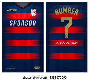 Fabric textile for Sport t-shirt ,Soccer jersey mockup for football club. uniform front and back view.