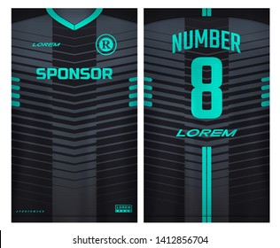 Fabric textile for Sport t-shirt ,Soccer jersey mockup for football club. uniform front and back view.