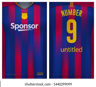 Fabric textile for Sport t-shirt ,Soccer jersey mockup for football club. uniform front and back view.