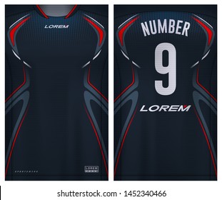 Fabric textile for Sport t-shirt ,Soccer jersey mockup for football club. uniform front and back view.