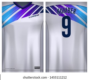 Fabric textile for Sport t-shirt ,Soccer jersey mockup for football club. uniform front and back view.