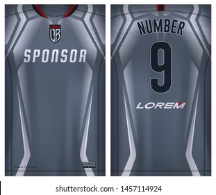 Fabric textile for Sport t-shirt ,Soccer jersey mockup for football club. uniform front and back view.