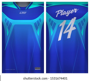Fabric textile for Sport t-shirt ,Soccer jersey mockup for football club. uniform front and back view.