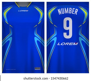 Fabric textile for Sport t-shirt ,Soccer jersey mockup for football club. uniform front and back view.