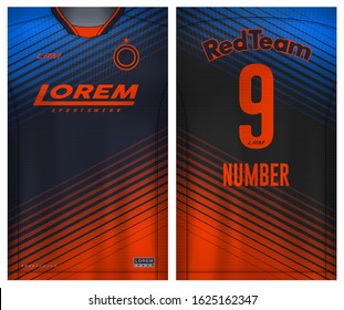 Fabric textile for Sport t-shirt ,Soccer jersey mockup for football club. uniform front and back view.