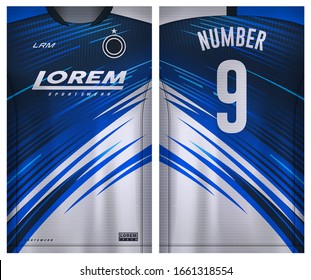 Fabric textile for Sport t-shirt ,Soccer jersey mockup for football club. uniform front and back view.