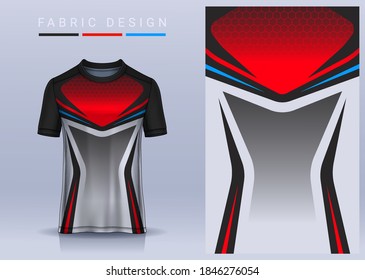 Fabric textile for Sport t-shirt ,Soccer jersey mockup for football club. uniform front and back view.