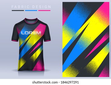 Fabric textile for Sport t-shirt ,Soccer jersey mockup for football club. uniform front and back view.