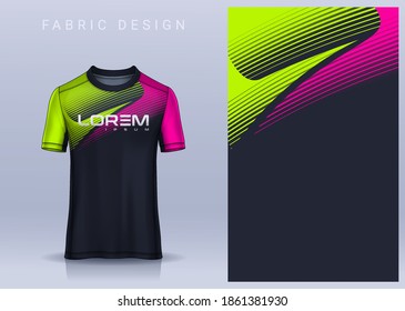 Fabric textile for Sport t-shirt ,Soccer jersey mockup for football club. uniform front view.