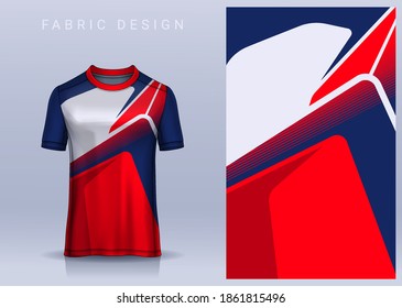 Fabric textile for Sport t-shirt ,Soccer jersey mockup for football club. uniform front view.