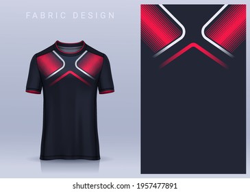 Fabric textile for Sport t-shirt ,Soccer jersey mockup for football club. uniform front view.