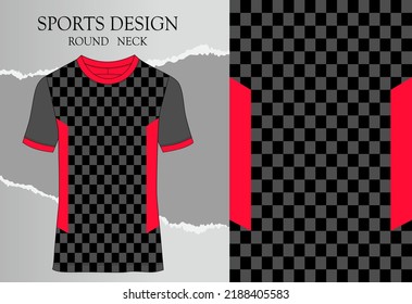 Fabric textile for Sport t-shirt ,Soccer jersey mockup for sports club. uniform front view.