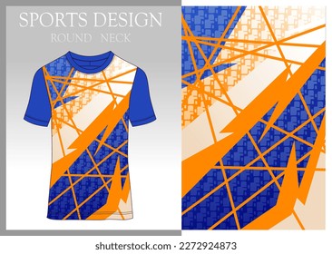 Fabric textile for Sport t-shirt ,Soccer jersey mockup for sports club. uniform front view.