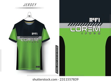 Fabric textile for Sport t-shirt ,Soccer jersey mockup for football club. uniform front view.