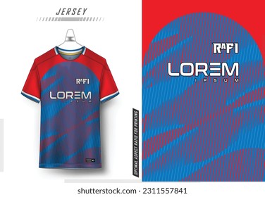 Fabric textile for Sport t-shirt ,Soccer jersey mockup for football club. uniform front view.