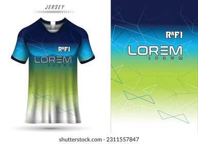 Fabric textile for Sport t-shirt ,Soccer jersey mockup for football club. uniform front view.