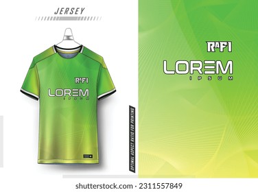Fabric textile for Sport t-shirt ,Soccer jersey mockup for football club. uniform front view.