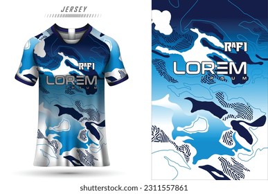 Tela textil para camiseta deportiva, camiseta deportiva, jersey de fútbol para club de fútbol. vista frontal uniforme.