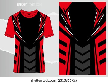 Fabric textile for Sport t-shirt ,Soccer jersey mockup for sports club. uniform front view.