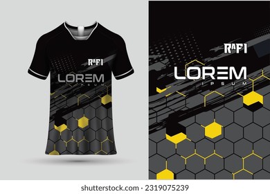 Fabric textile for Sport t-shirt ,Soccer jersey mockup for football club. uniform front  view.