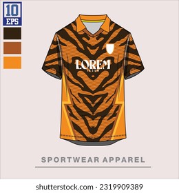 Fabric textile for Sport t-shirt ,Soccer jersey mockup for football club. uniform front view. include pattern powerclip. cmyk collor. ready for print sublimation