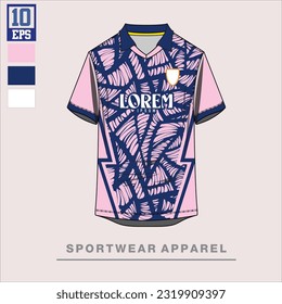 Fabric textile for Sport t-shirt ,Soccer jersey mockup for football club. uniform front view. include pattern powerclip. cmyk collor. ready for print sublimation