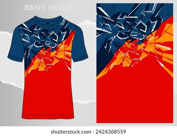 Fabric textile for Sport t-shirt ,Soccer jersey mockup for sports club. uniform front view.