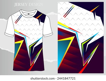 Fabric textile for Sport t-shirt ,Soccer jersey mockup for sports club. uniform front view.