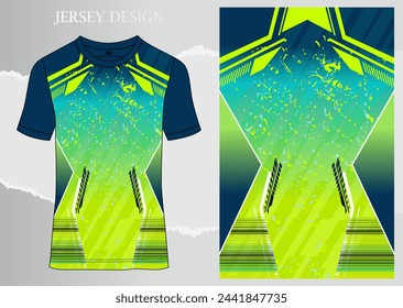 Fabric textile for Sport t-shirt ,Soccer jersey mockup for sports club. uniform front view.