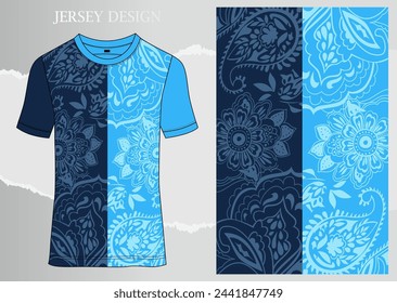 Fabric textile for Sport t-shirt ,Soccer jersey mockup for sports club. uniform front view.