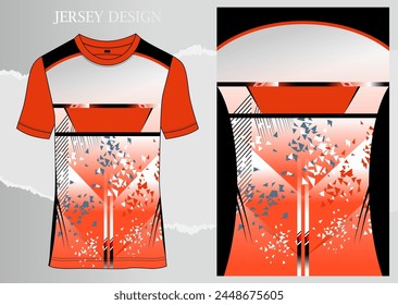 Fabric textile for Sport t-shirt ,Soccer jersey mockup for sports club. uniform front view.