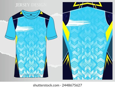 Fabric textile for Sport t-shirt ,Soccer jersey mockup for sports club. uniform front view.