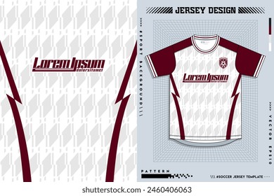 Tela textil para camiseta deportiva, maqueta de camiseta de fútbol para club de fútbol. vista frontal uniforme.