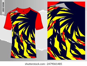 Fabric textile for Sport t-shirt ,Soccer jersey mockup for sports club. uniform front view.