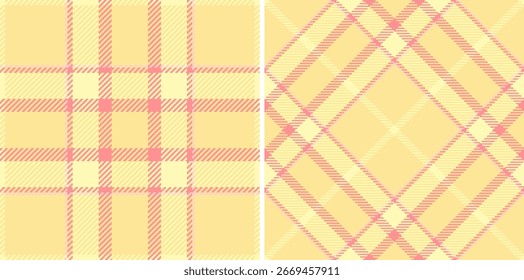 Fabric textile tartan of background pattern check with a vector texture plaid seamless. Set in happy colours for scrapbook layout ideas.