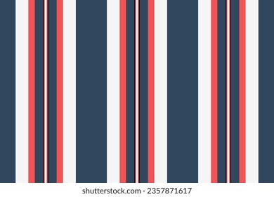 Fabric textile vector of lines seamless pattern with a texture stripe vertical background in red and cyan colors.