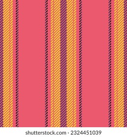 Stoffgewebe, Textil-Vektorgrafik von Linien, vertikaler Hintergrund mit einem nahtlosen Streifen Textur Muster in Rot-und Gelb-Farben.