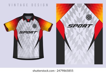 Fabric textile vintage design for Sport t-shirt, Soccer jersey mockup for football club. uniform front view.