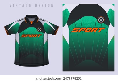 Fabric textile vintage design for Sport t-shirt, Soccer jersey mockup for football club. uniform front view.